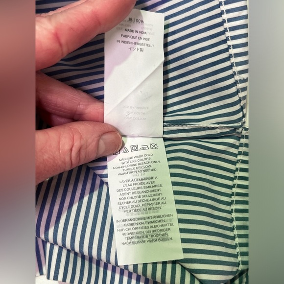 J CREW Blue and white micro stripe ruffle top blouse size 8. - Picture 10 of 12